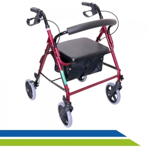 Andador de Alumínio Idoso com 4 Rodas, Assento e Regulagem de Altura Até 100 kg Dilepé Andador de Alumínio Idoso com 4 Rodas, Assento e Regulagem de Altura Até 100 kg Dilepé