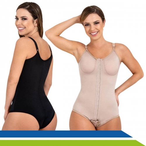 Cinta Pós Cirúrgica e Modeladora com Colchetes Frontais e Sutiã com Alças New Form 60602