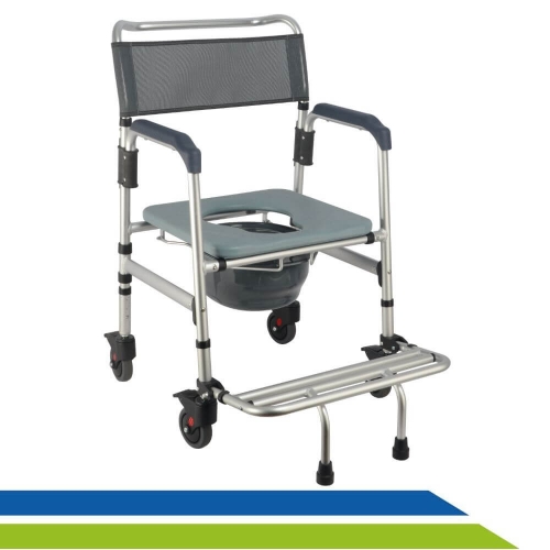 Cadeira de Banho Higiênica em Alumínio Dobrável Desmontável Idoso Adulto até 135kg Hidrolight