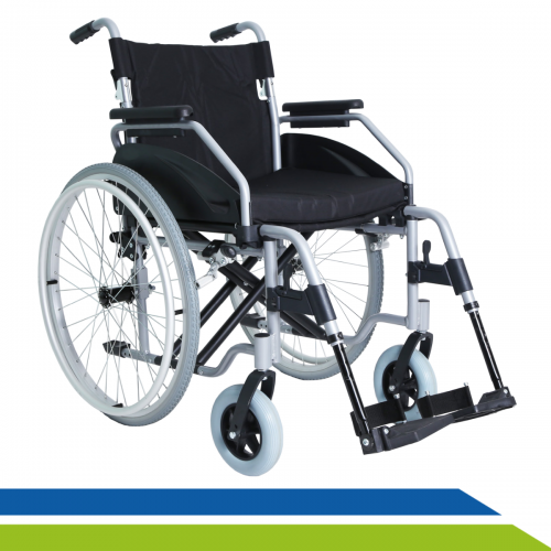 Cadeira de Rodas Alumínio Leve Resistente até 150 kg Idoso Reabilitação Pós-Operatório Fratura