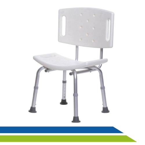 Banco Para Banho Com Encosto e Regulagem de Altura Adulto Idoso até 130 kg Cód. 00DB241 Dilepé