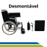 Cadeira de Rodas Dobrável Desmontável em Aço Carbono Obeso e Idoso até 200kg Pneu Antifuro Ortomobil